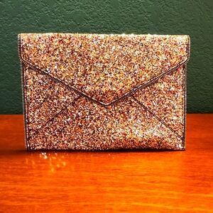 NWOT Rebecca Minkoff Rainbow Glitter Envelope Clutch